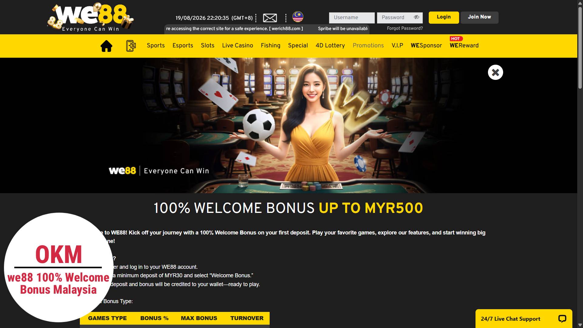 Welcome bonus 100