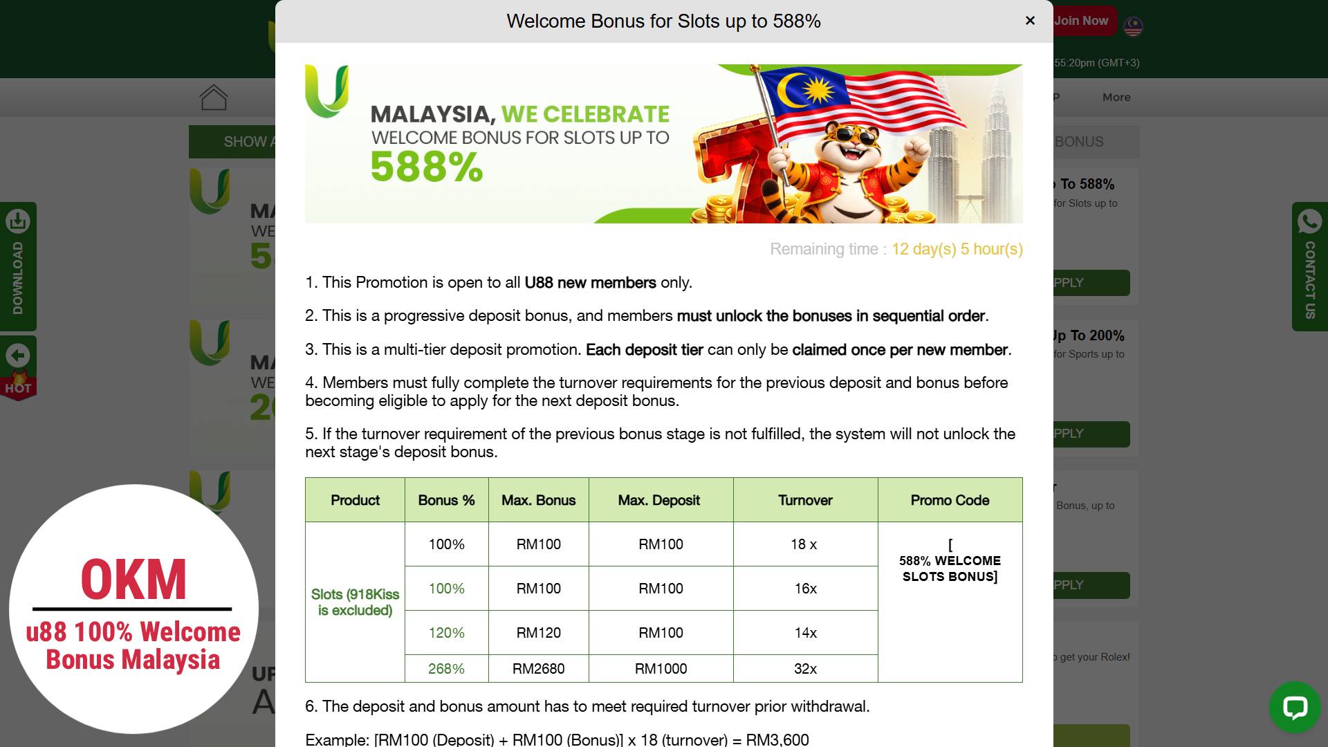 Welcome bonus 100 slot Malaysia