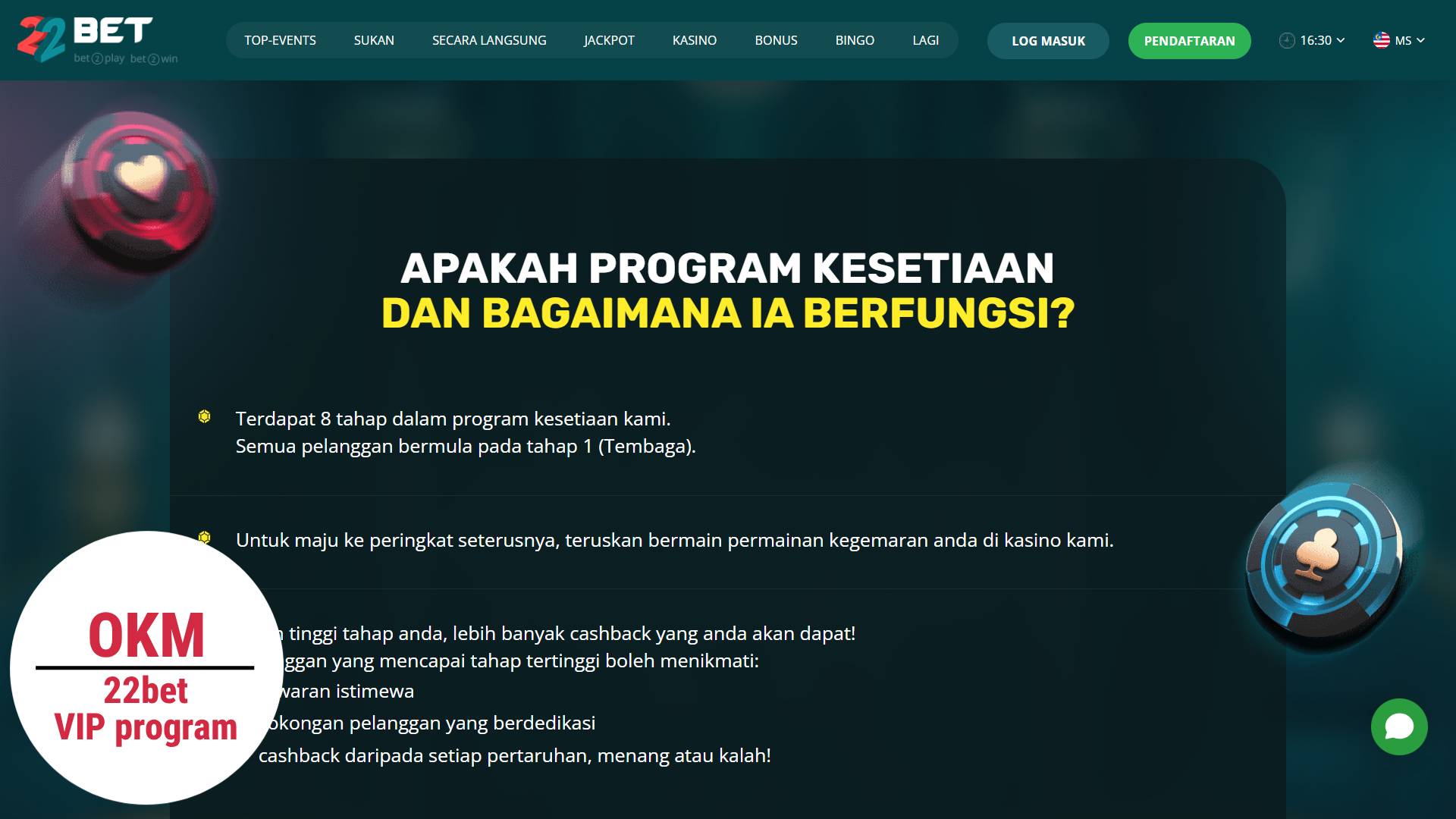 22bet VIP program