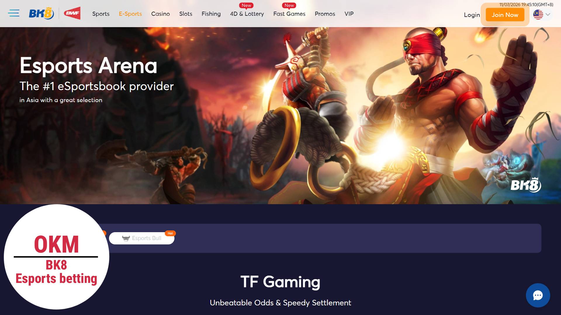 BK8 eSports betting casino