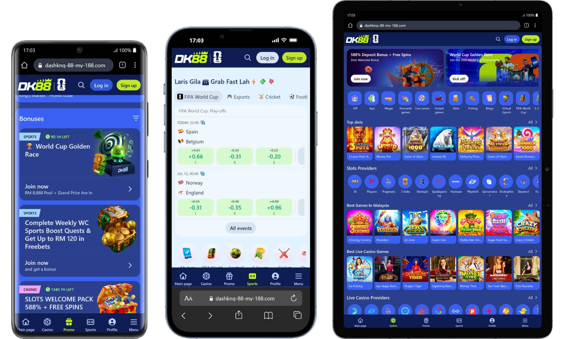 Compatible devices for DashKing88 casino Malaysia