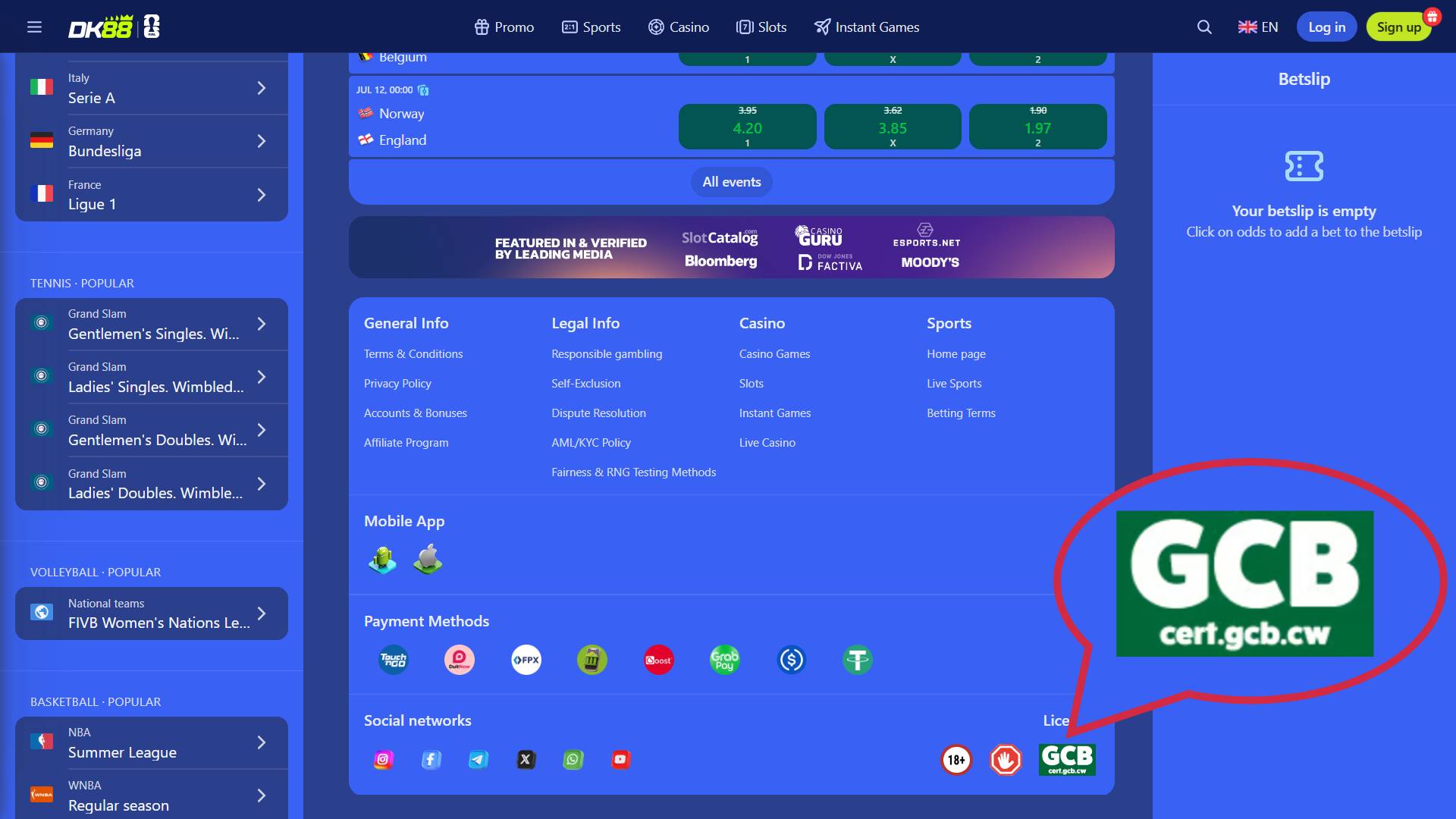 Dk88 casino licence