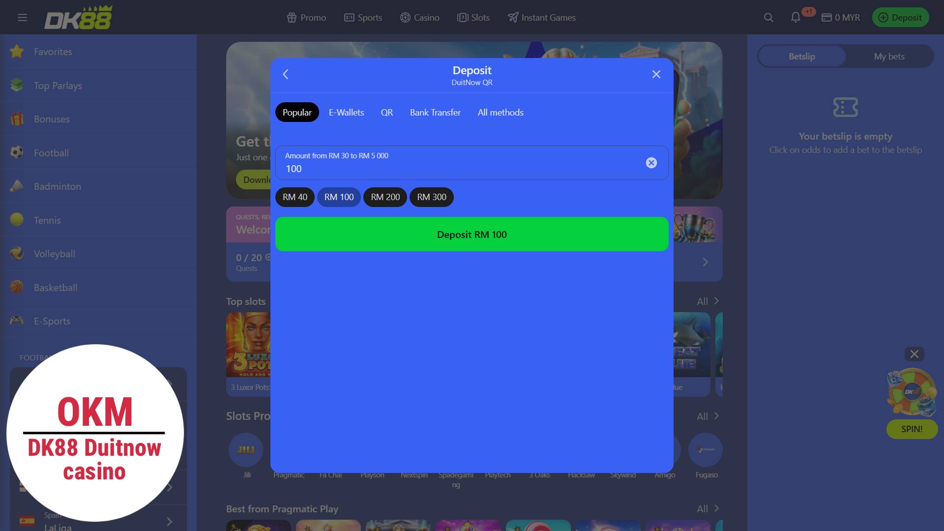 DK88 Duitnow eWallet casino