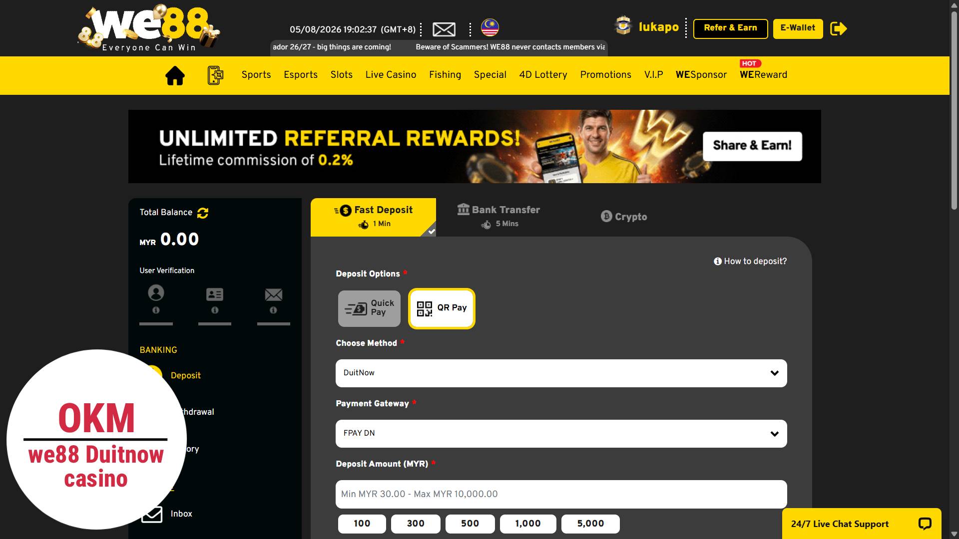 We88 Duitnow casino Malaysia