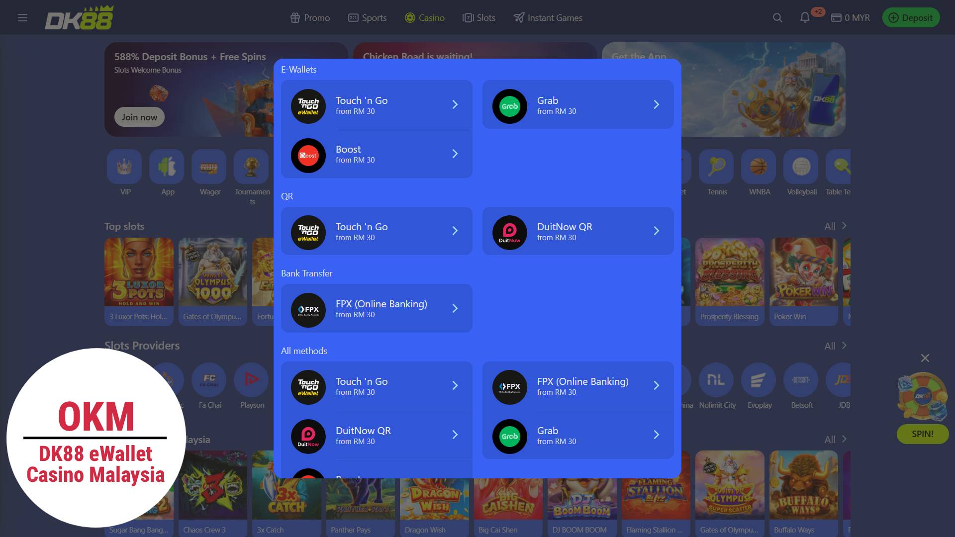 DK88 eWallet casino Malaysia
