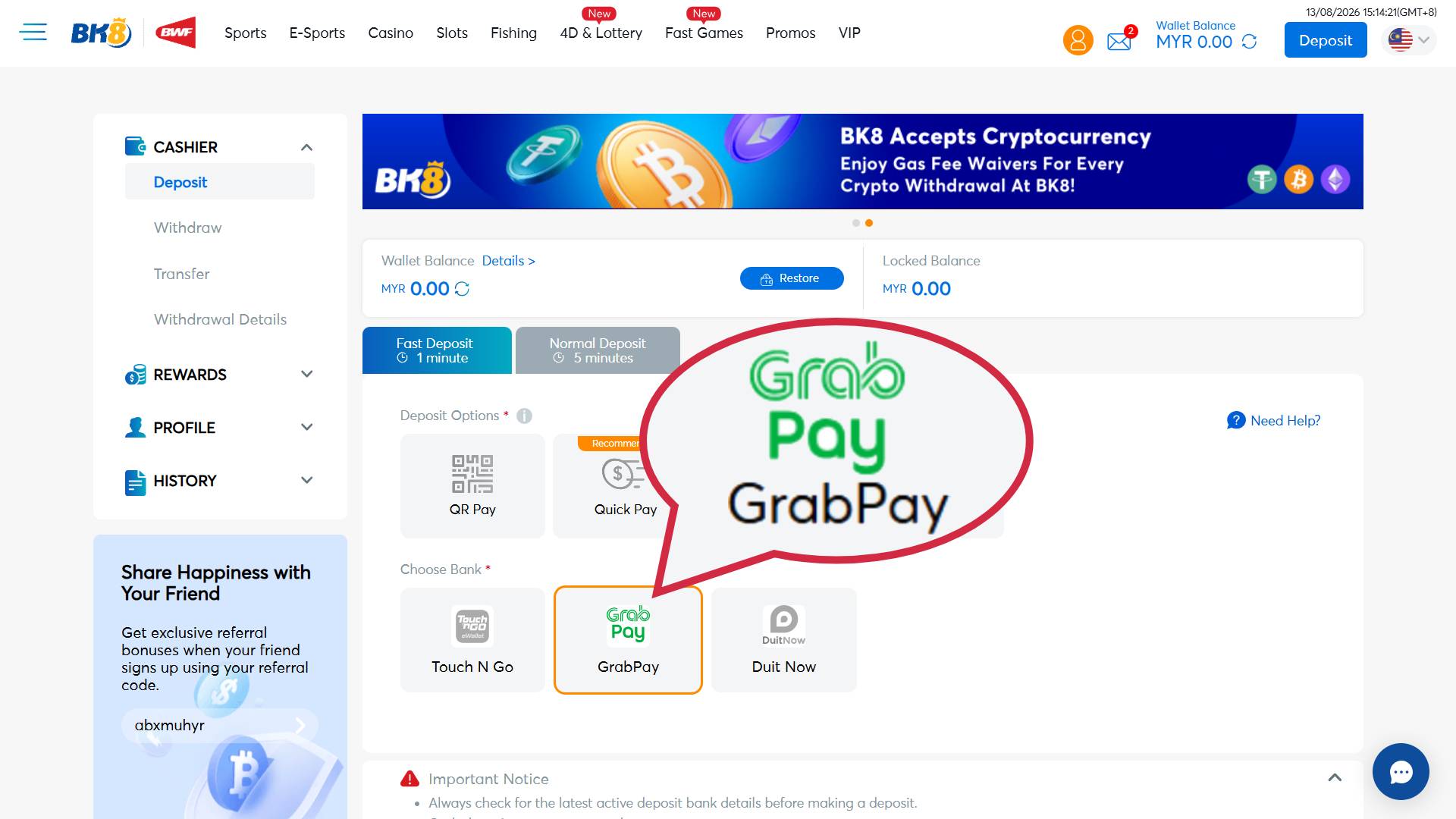 Grabpay ewallet casino