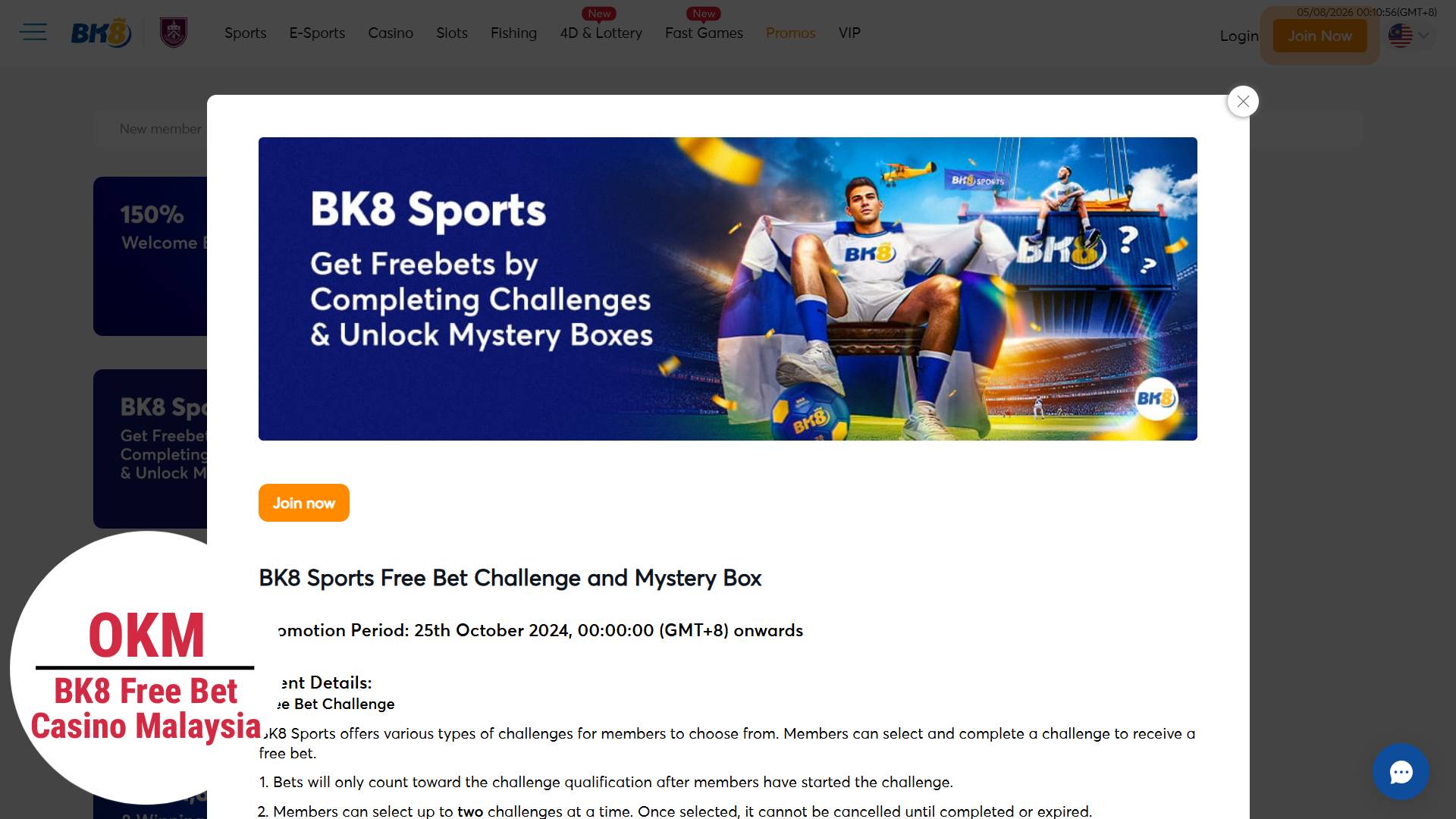 Bk8 free bet casino Malaysia