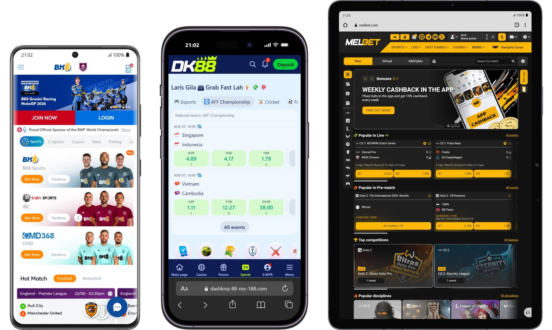 Casinos with a free bet Malaysia on your mobile phone