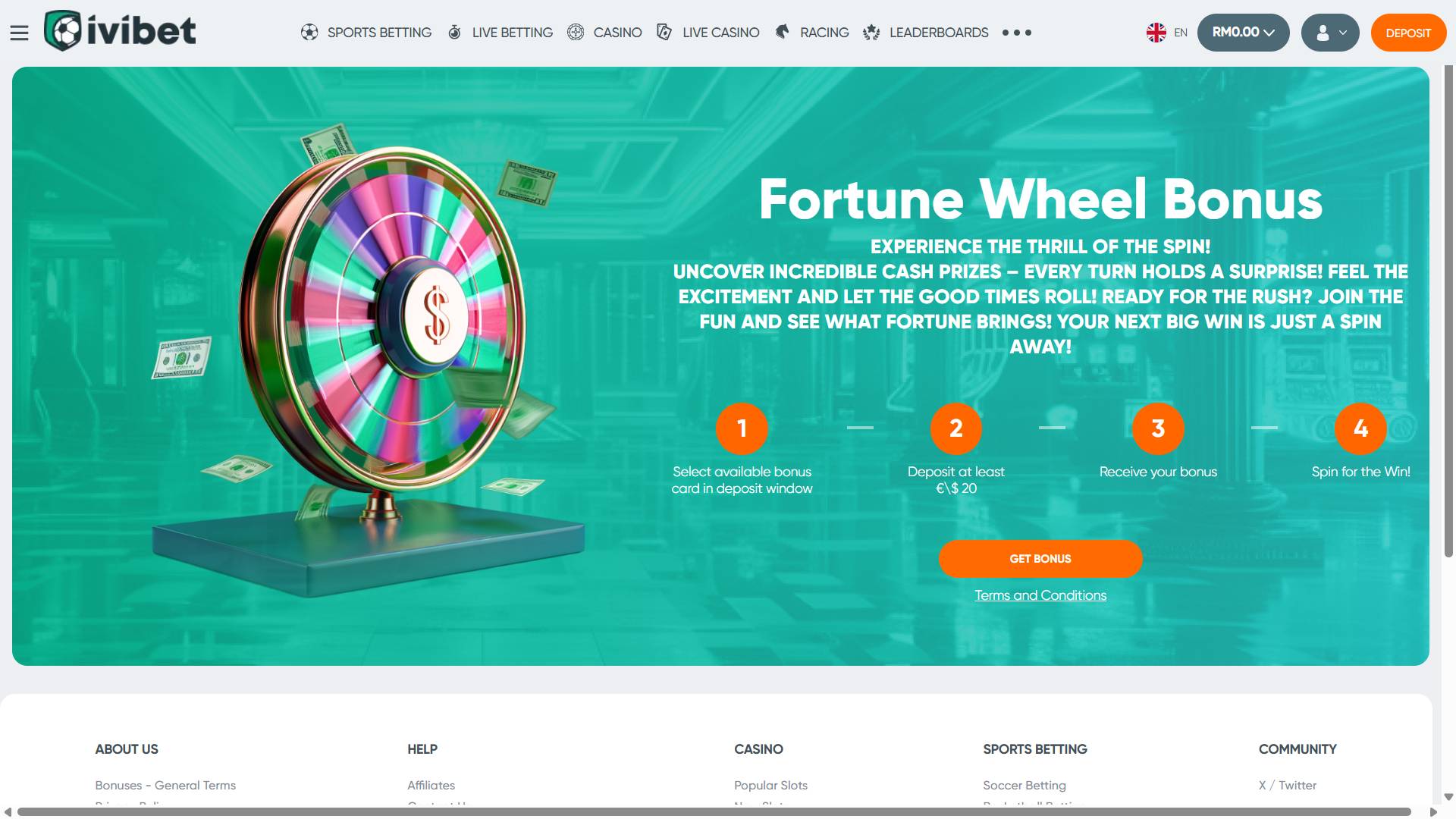 Ivibet fortune wheel bonus casino