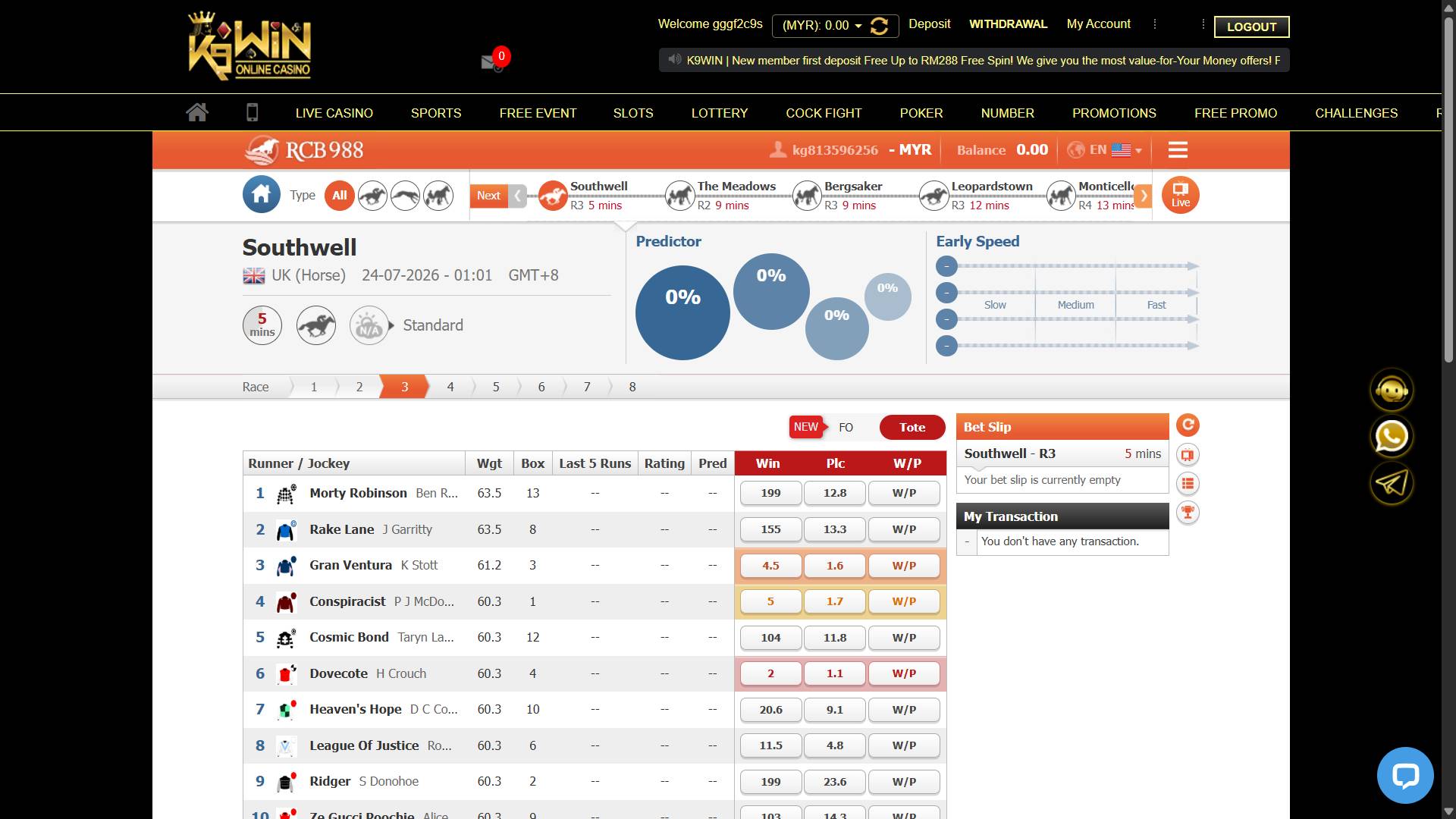 k9win horse betting Malaysia