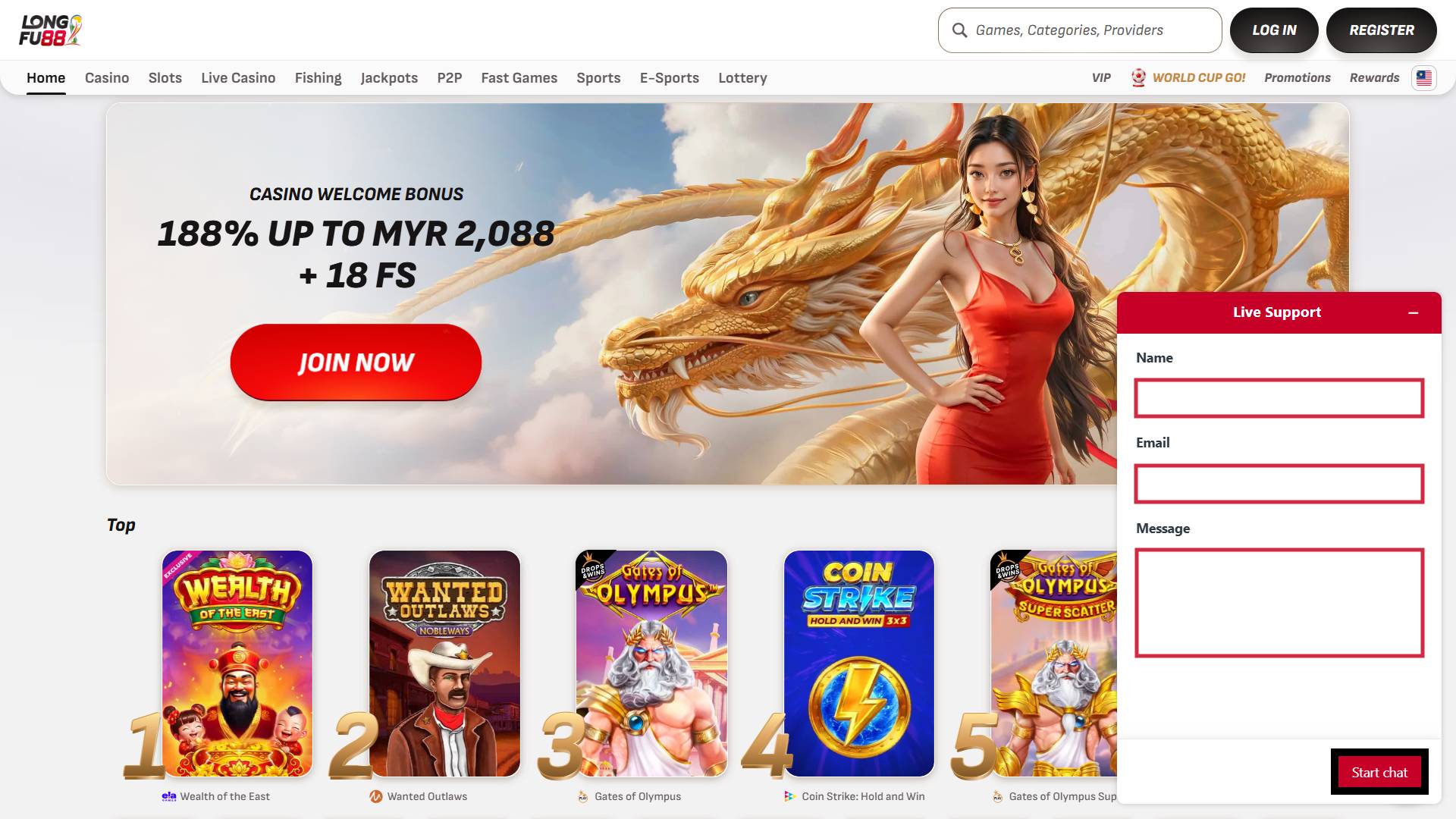 Customer support at LongFu88 casino