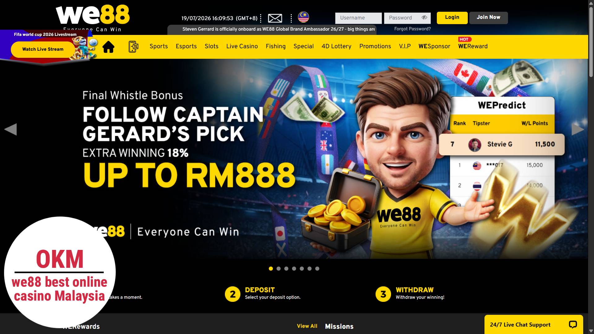 we88 best online casino Malaysia