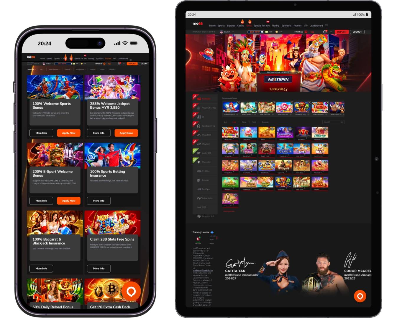 Me88 online mobile casino