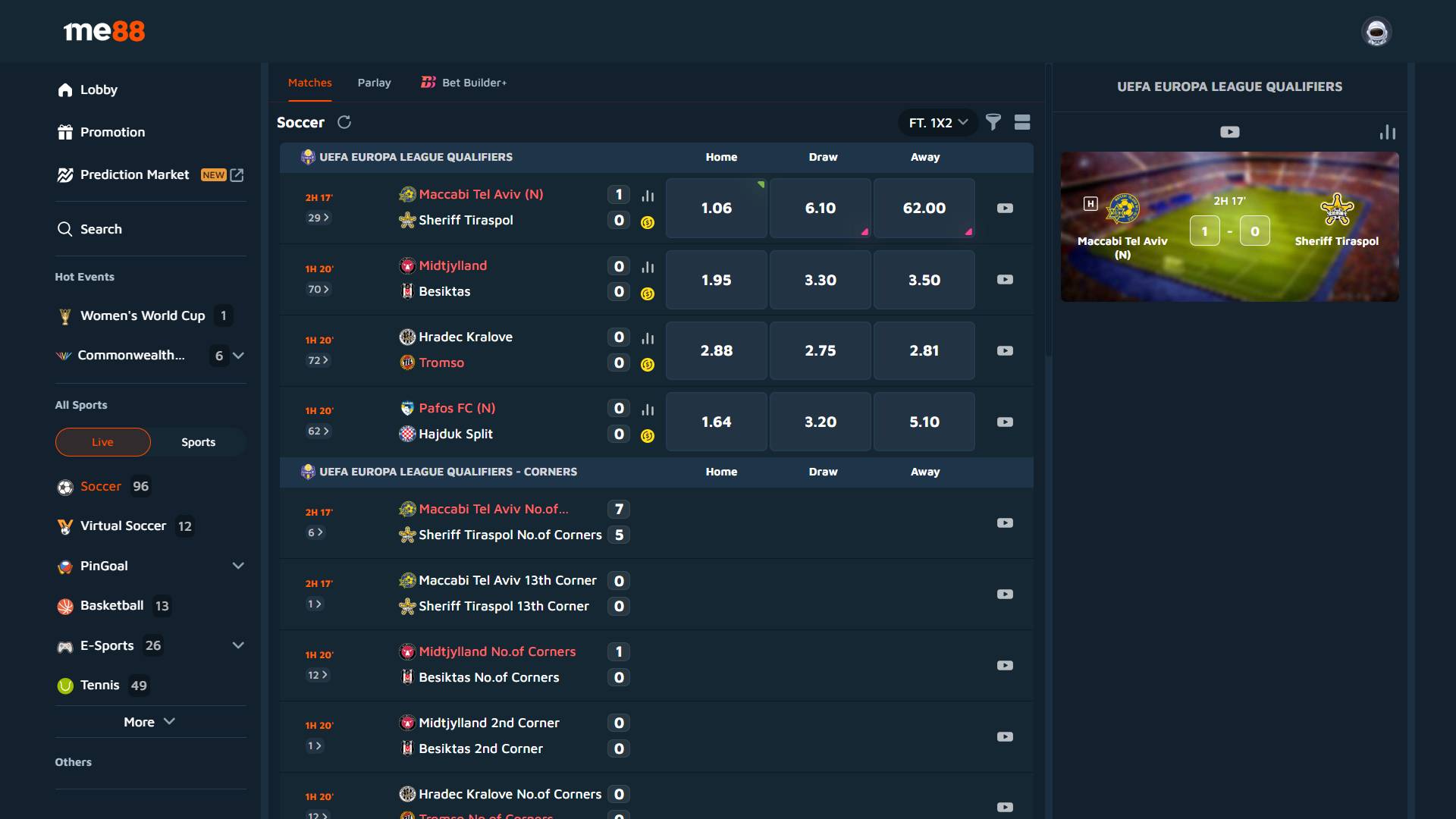 Me88 soccer betting Malaysia