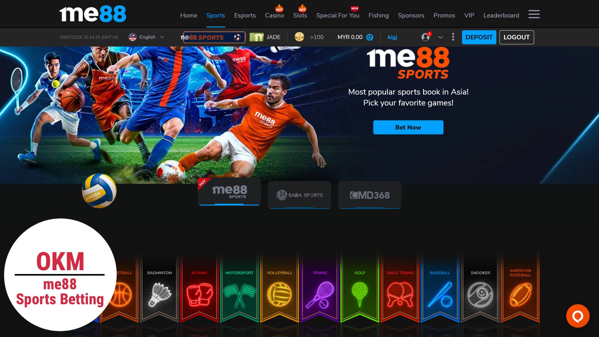 Me88 sports betting Malaysia