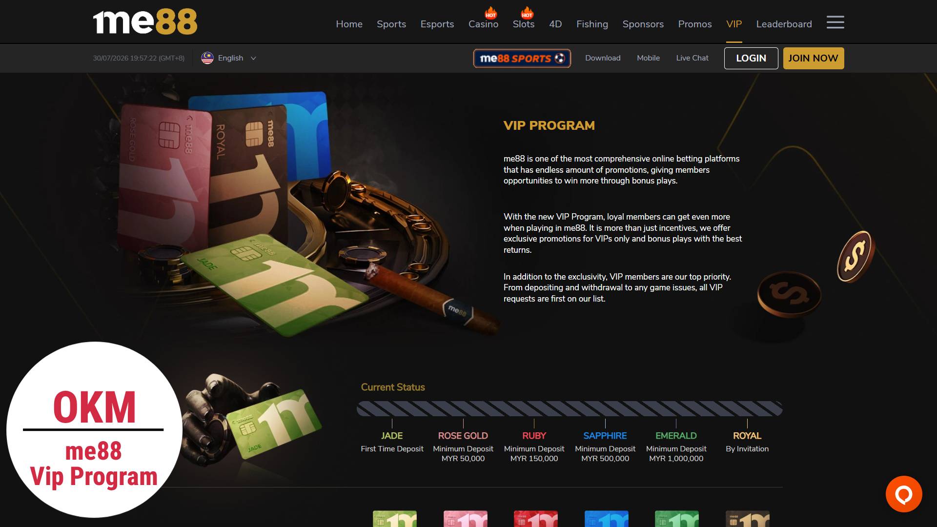 Me88 VIP program casino