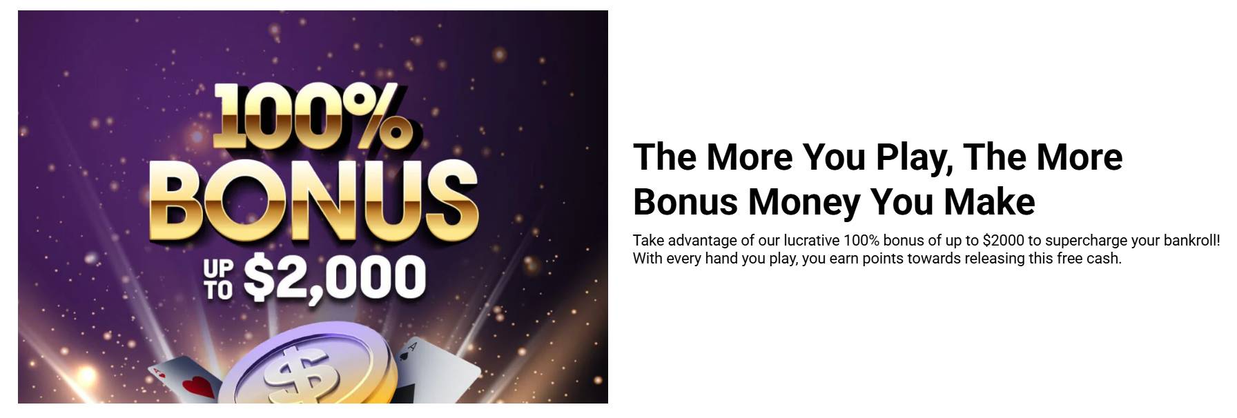 100 bonus casino poker