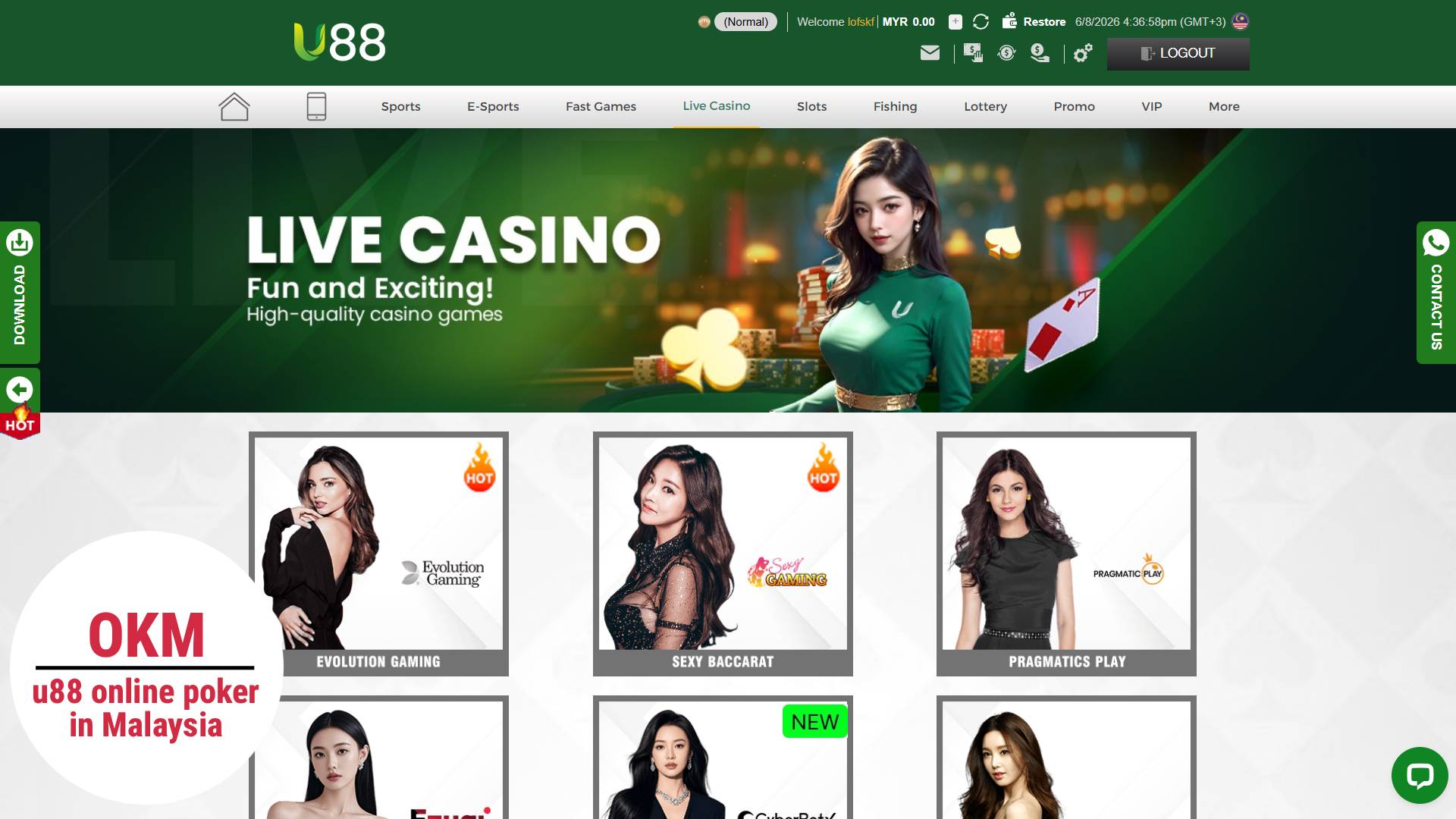 U88 poker online Malaysia
