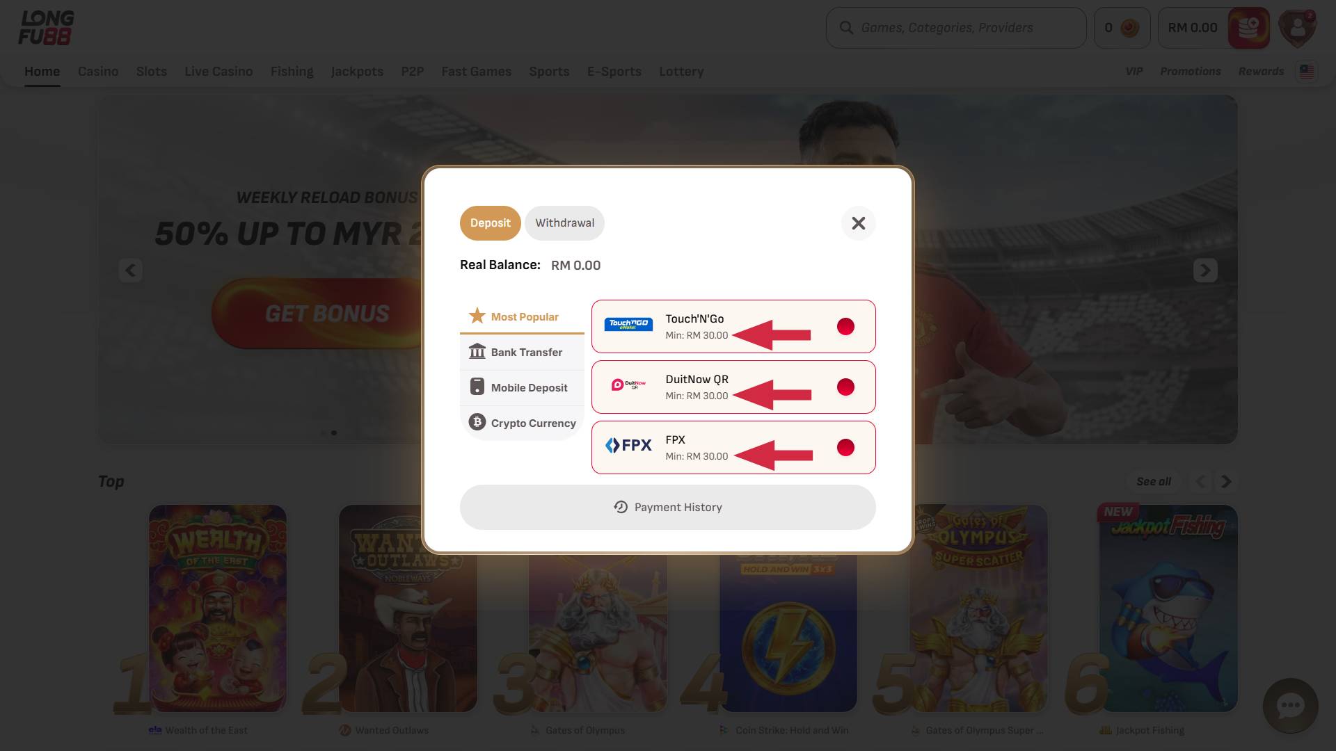 RM30 minimum deposit casino