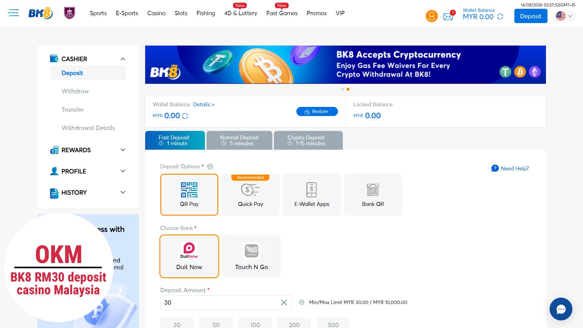 BK8 RM30 Malaysia casino