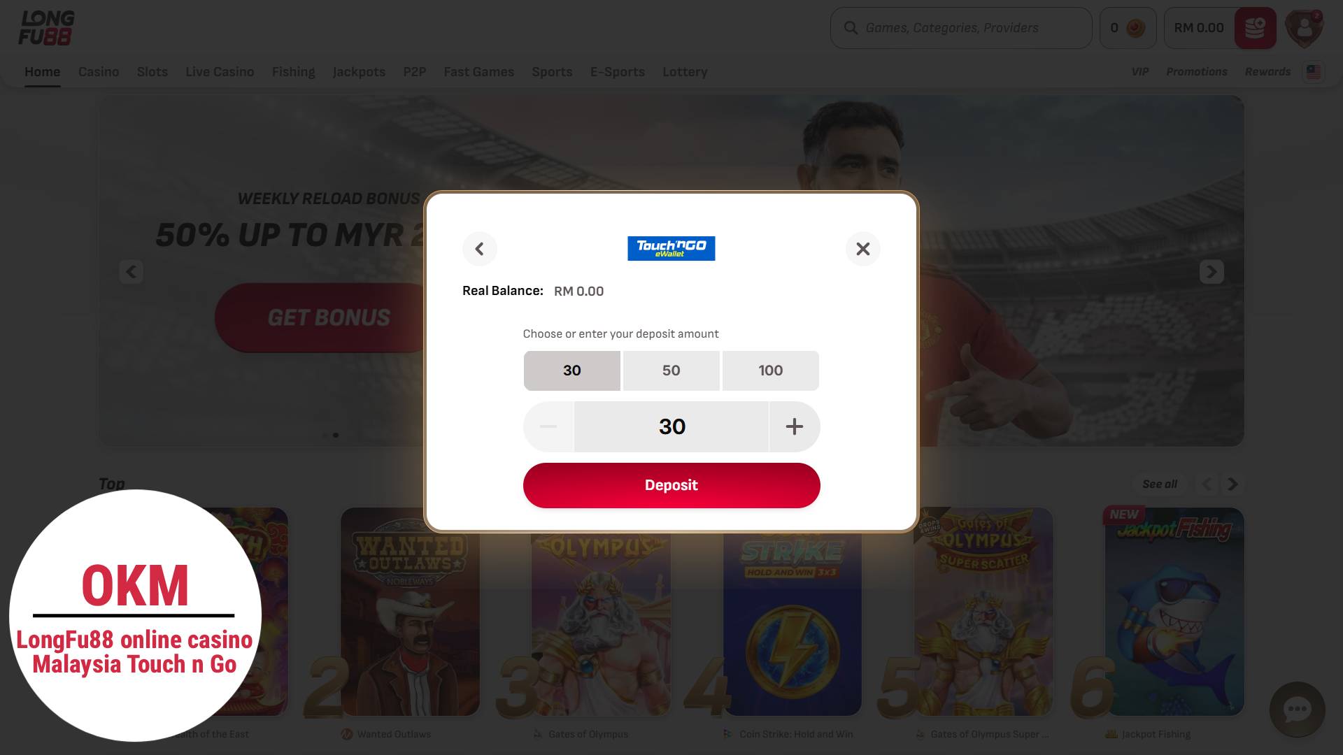 LongFu88 online casino Malaysia Touch`n Go