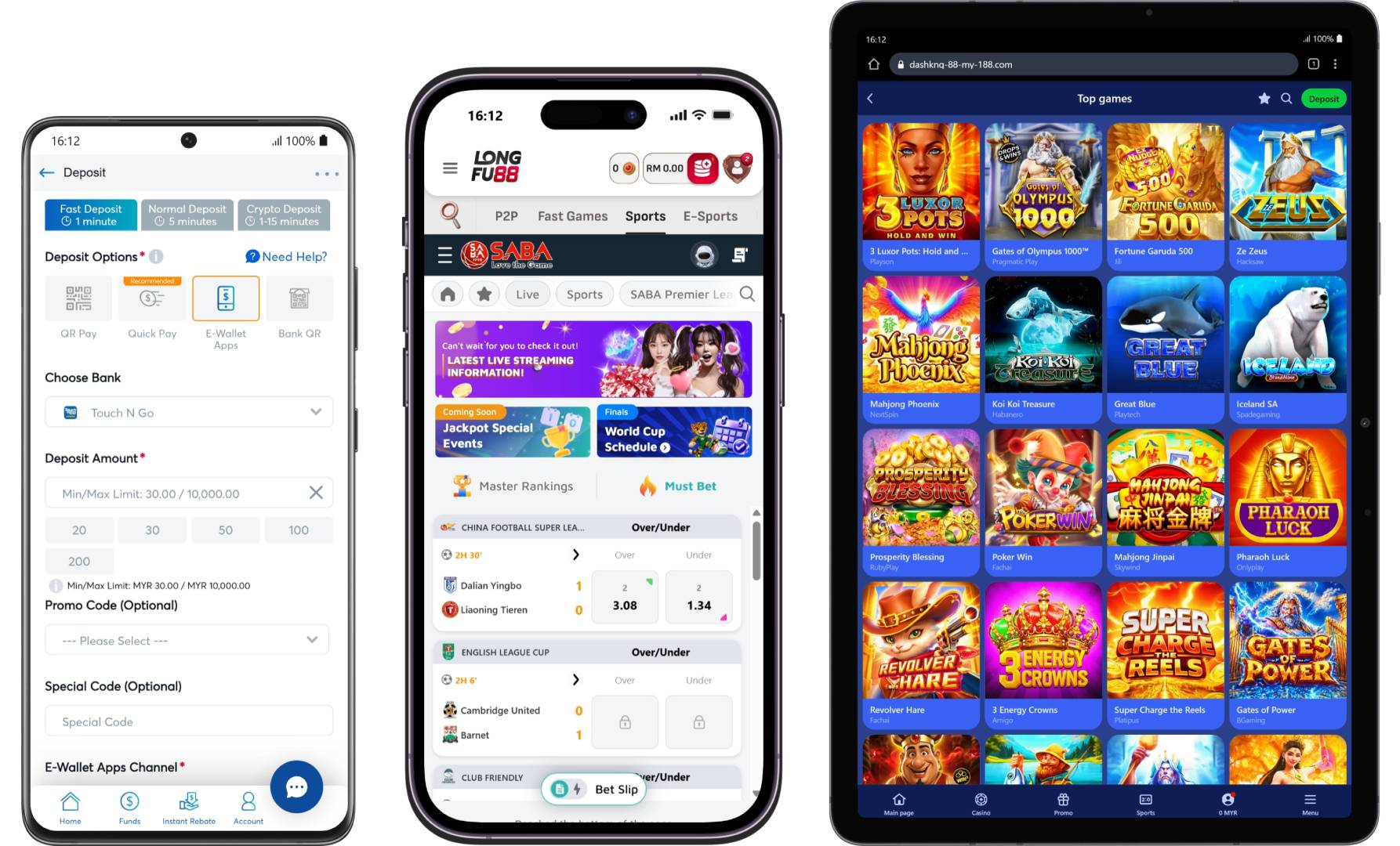 Online mobile casino Malaysia Touch`n Go