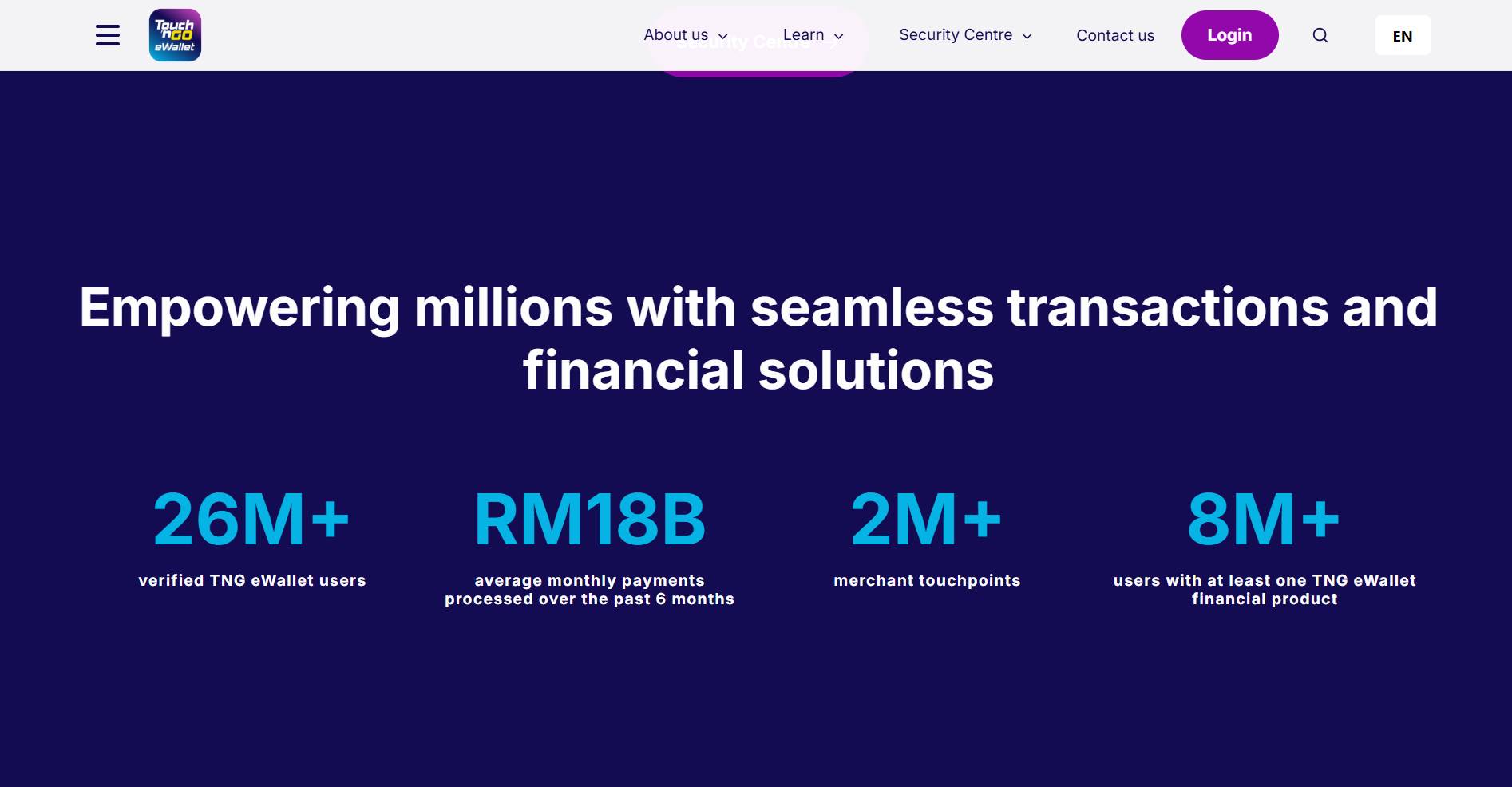 Widely accepted tng eWallet