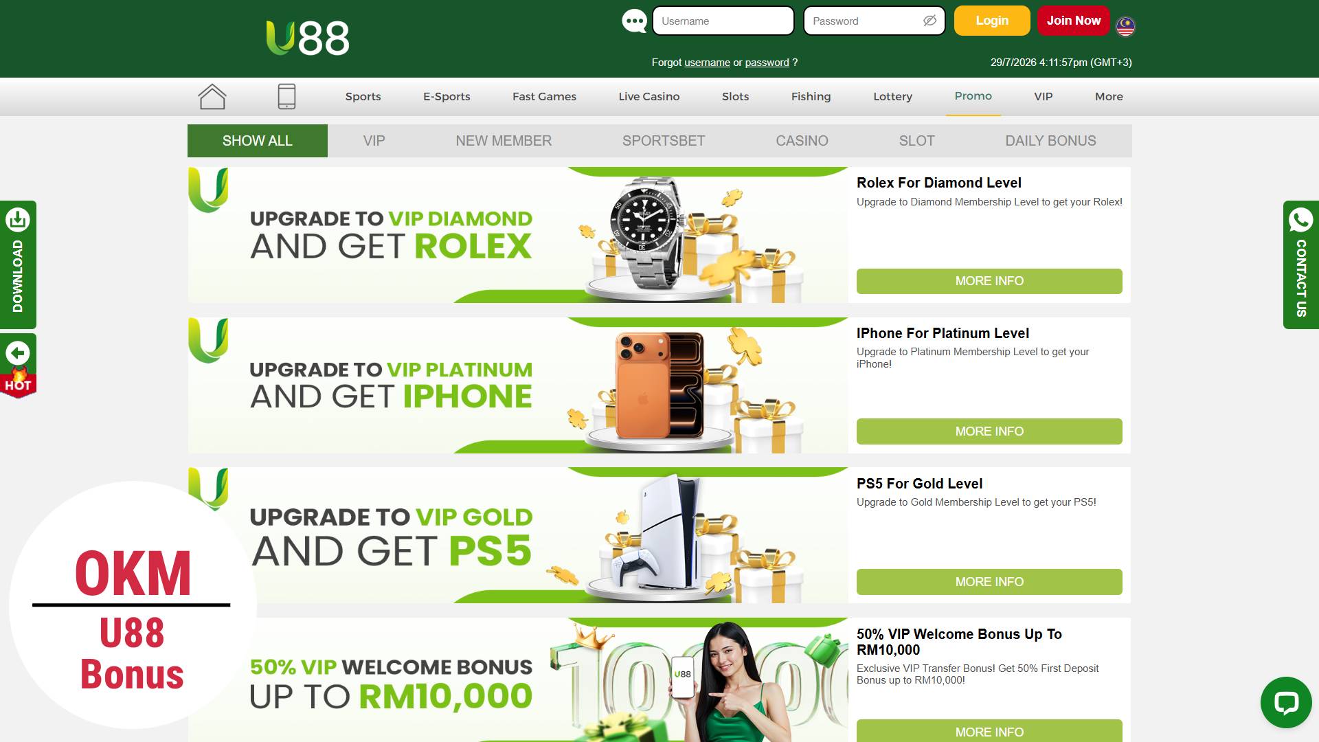 u88 bonus casino