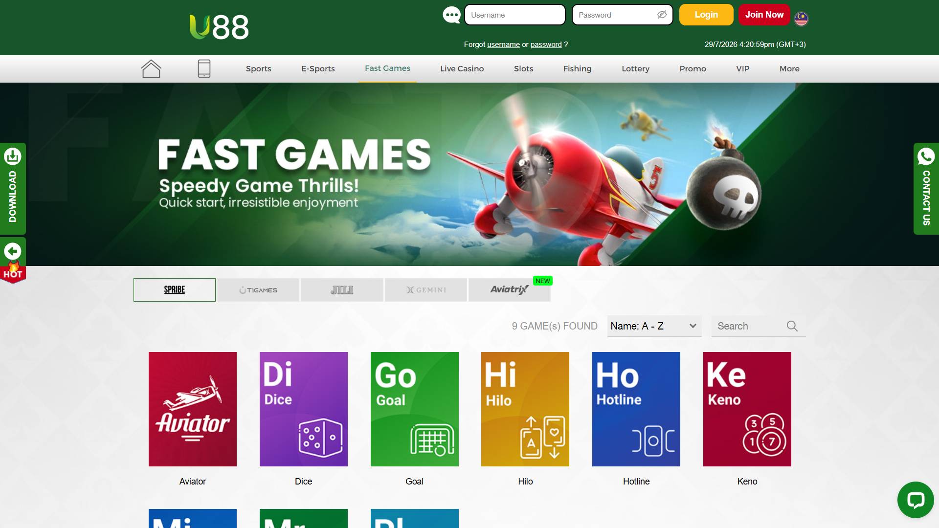 u88 fast games casino