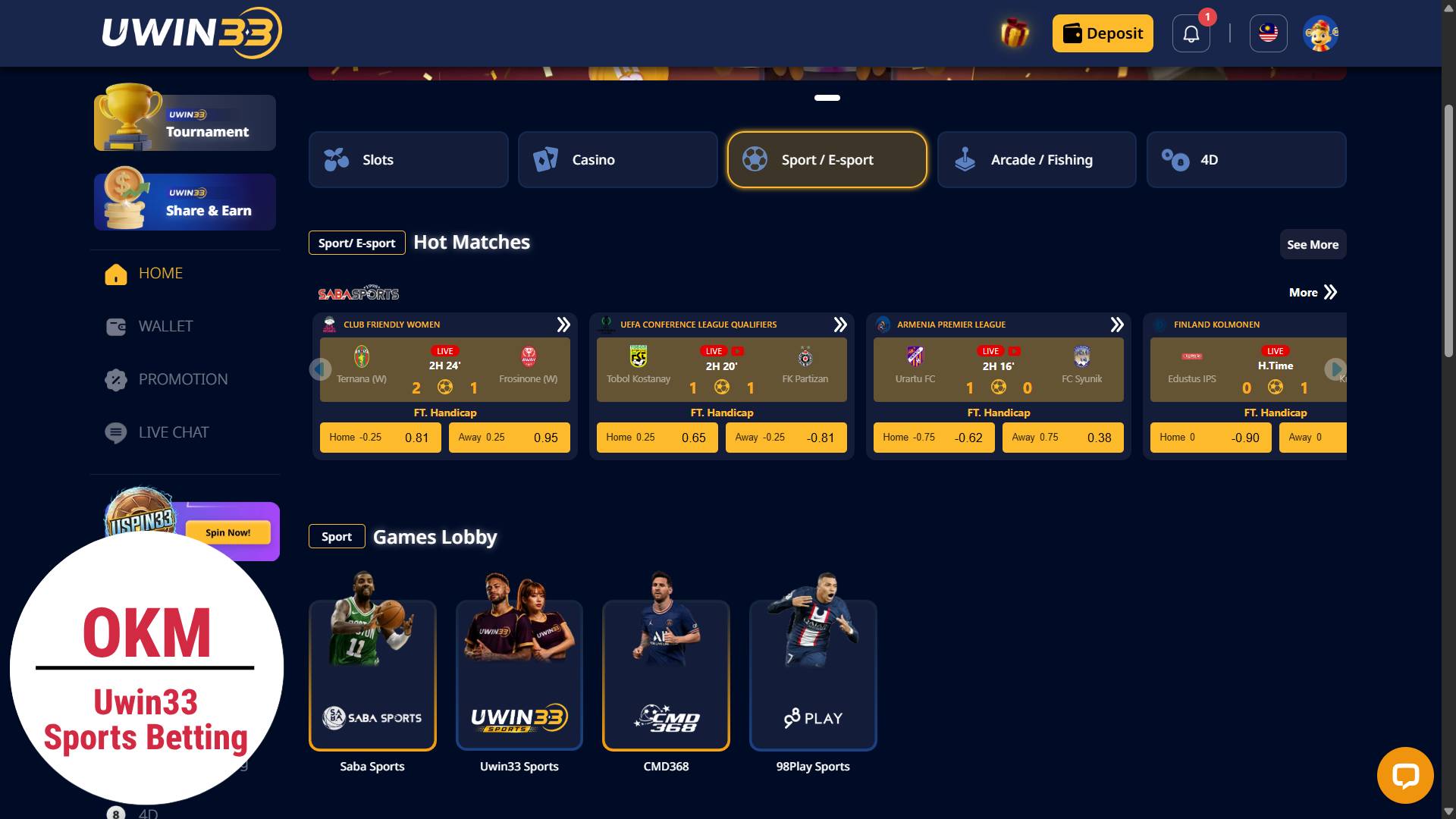 Online betting Uwin33 casino